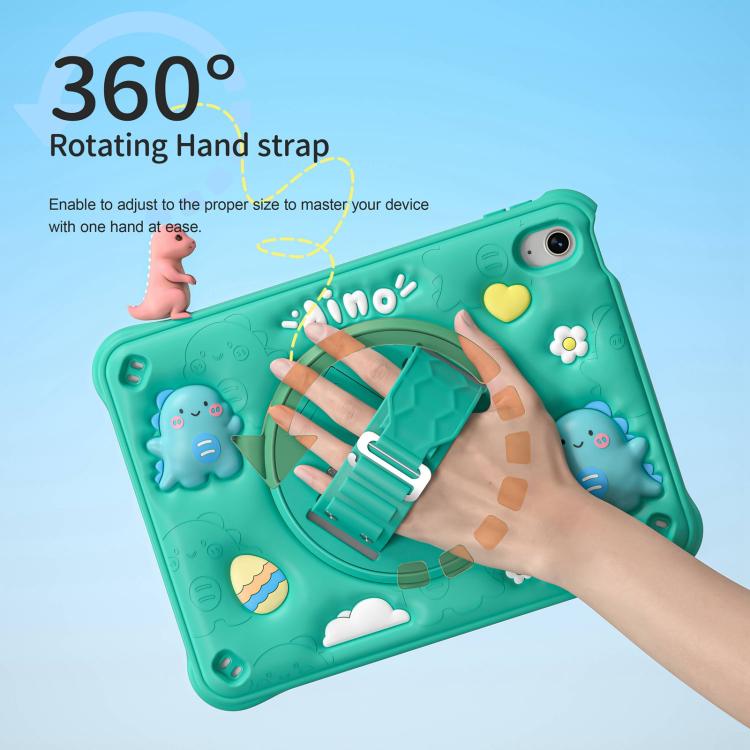 For iPad 2025 / 2022 Dragon Rotation Kickstand Silicone Hybrid PC Tablet Case(Green) by bashfashion