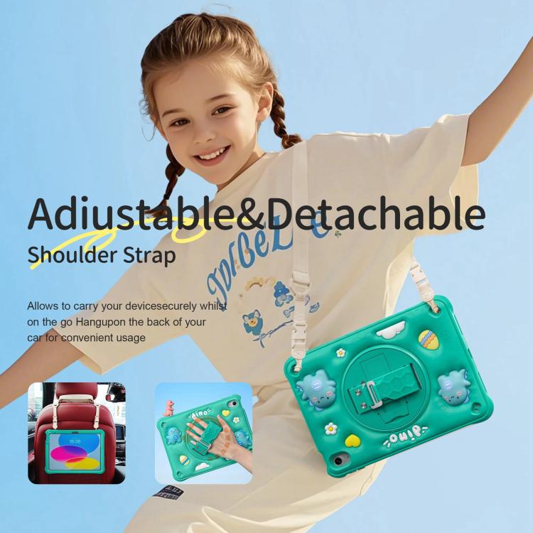 For iPad 2025 / 2022 Dragon Rotation Kickstand Silicone Hybrid PC Tablet Case(Green) by bashfashion