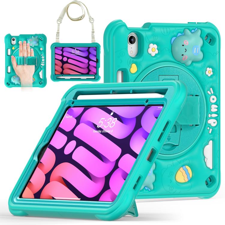 For iPad mini 2024 / mini 6 Dragon Rotation Kickstand Silicone Hybrid PC Tablet Case(Green) by bashfashion