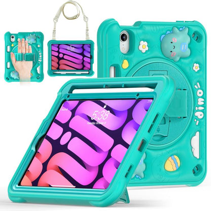 For iPad mini 2024 / mini 6 Dragon Rotation Kickstand Silicone Hybrid PC Tablet Case(Green) by bashfashion