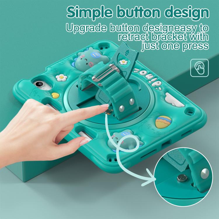 For iPad mini 2024 / mini 6 Dragon Rotation Kickstand Silicone Hybrid PC Tablet Case(Green) by bashfashion