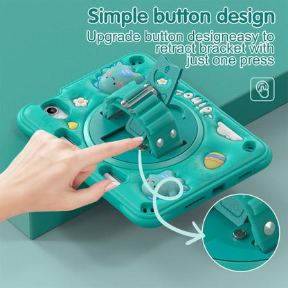 For iPad mini 2024 / mini 6 Dragon Rotation Kickstand Silicone Hybrid PC Tablet Case(Green) by bashfashion