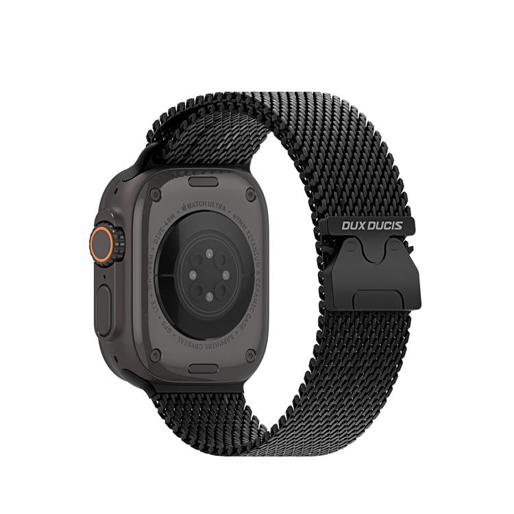 For Apple Watch 46mm / 49mm / 45mm / 44mm DUX DUCIS Milanese Air Series Stainless Steel Magnetic Watch Strap(Black) by DUX DUCIS