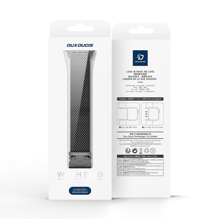 For Apple Watch 46mm / 49mm / 45mm / 44mm DUX DUCIS Milanese Air Series Stainless Steel Magnetic Watch Strap(Black) by DUX DUCIS