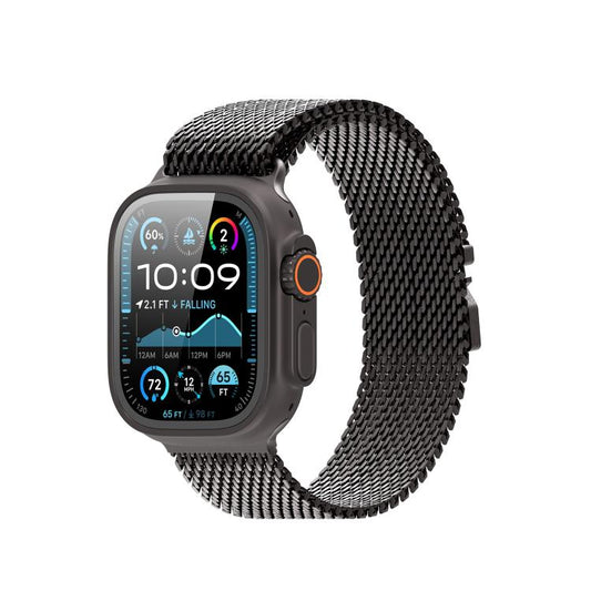 For Apple Watch 46mm / 49mm / 45mm / 44mm DUX DUCIS Milanese Air Series Stainless Steel Magnetic Watch Strap(Gun Grey) by DUX DUCIS