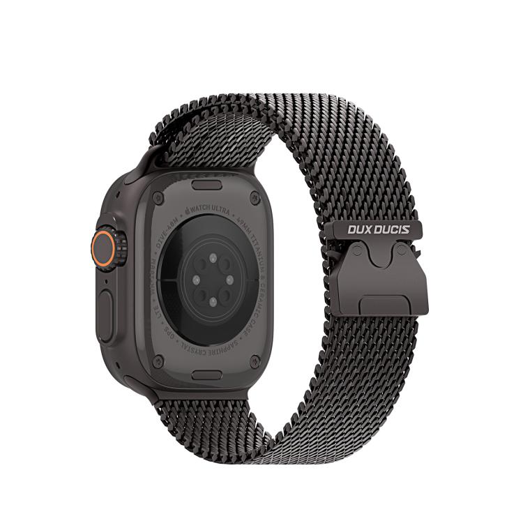 For Apple Watch 46mm / 49mm / 45mm / 44mm DUX DUCIS Milanese Air Series Stainless Steel Magnetic Watch Strap(Gun Grey) by DUX DUCIS