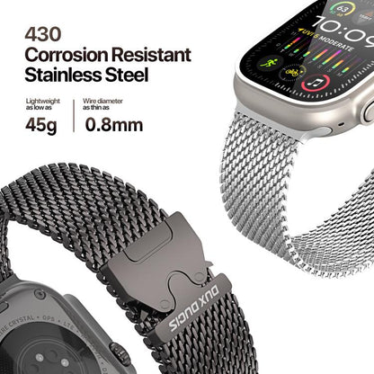 For Apple Watch 46mm / 49mm / 45mm / 44mm DUX DUCIS Milanese Air Series Stainless Steel Magnetic Watch Strap(Gun Grey) by DUX DUCIS