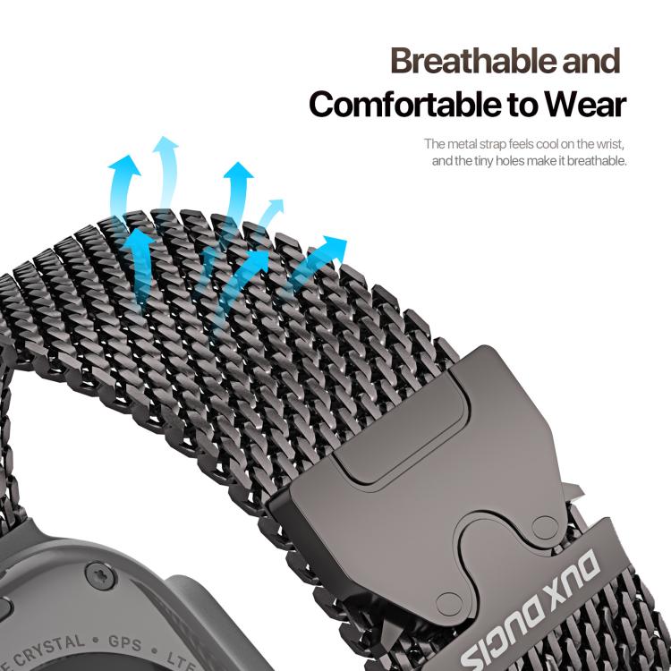 For Apple Watch 46mm / 49mm / 45mm / 44mm DUX DUCIS Milanese Air Series Stainless Steel Magnetic Watch Strap(Gun Grey) by DUX DUCIS
