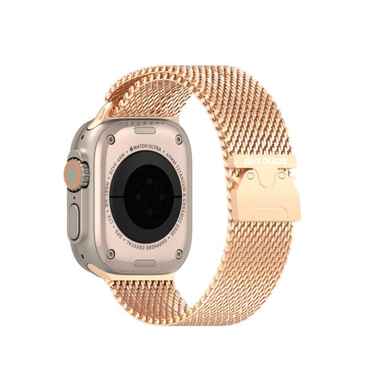 For Apple Watch 46mm / 49mm / 45mm / 44mm DUX DUCIS Milanese Air Series Stainless Steel Magnetic Watch Strap(Rose Gold) by DUX DUCIS