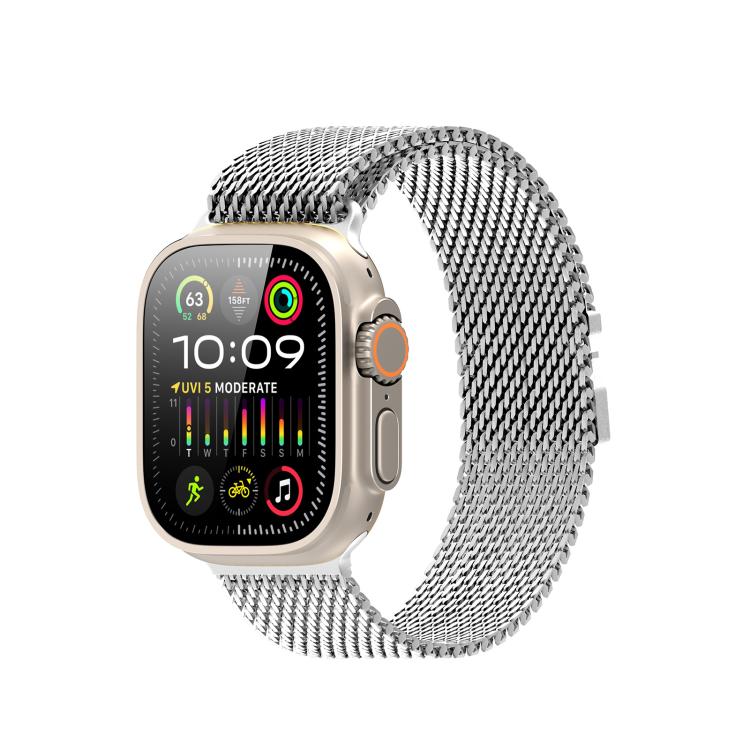 For Apple Watch 46mm / 49mm / 45mm / 44mm DUX DUCIS Milanese Air Series Stainless Steel Magnetic Watch Strap(Silver) by DUX DUCIS