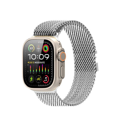 For Apple Watch 46mm / 49mm / 45mm / 44mm DUX DUCIS Milanese Air Series Stainless Steel Magnetic Watch Strap(Silver) by DUX DUCIS