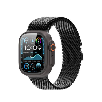 For Apple Watch 42mm / 41mm / 40mm / 38mm DUX DUCIS Milanese Air Series Stainless Steel Magnetic Watch Strap(Black) by DUX DUCIS