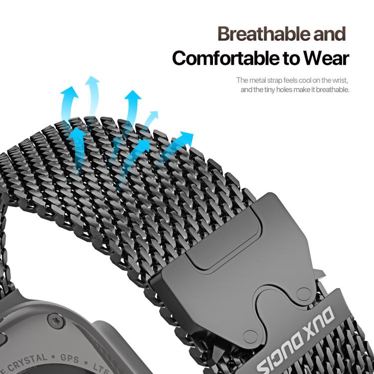 For Apple Watch 42mm / 41mm / 40mm / 38mm DUX DUCIS Milanese Air Series Stainless Steel Magnetic Watch Strap(Black) by DUX DUCIS