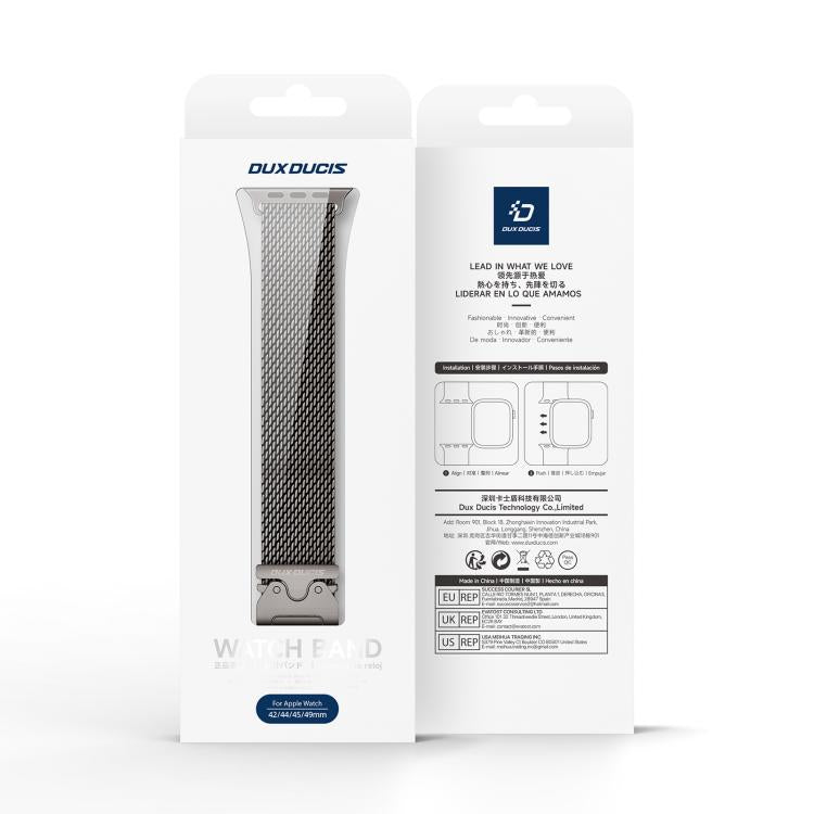 For Apple Watch 42mm / 41mm / 40mm / 38mm DUX DUCIS Milanese Air Series Stainless Steel Magnetic Watch Strap(Gun Grey) by DUX DUCIS