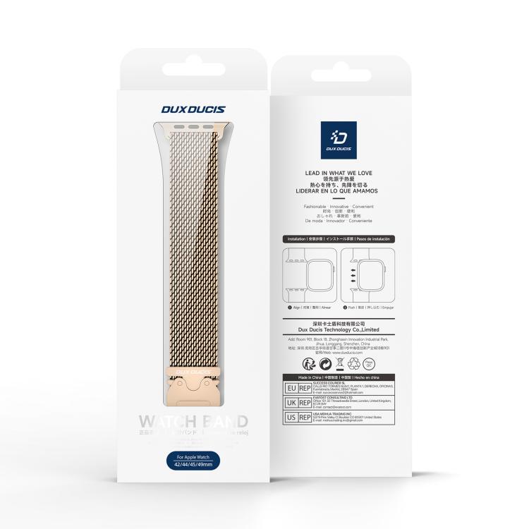 For Apple Watch 42mm / 41mm / 40mm / 38mm DUX DUCIS Milanese Air Series Stainless Steel Magnetic Watch Strap(Rose Gold) by DUX DUCIS