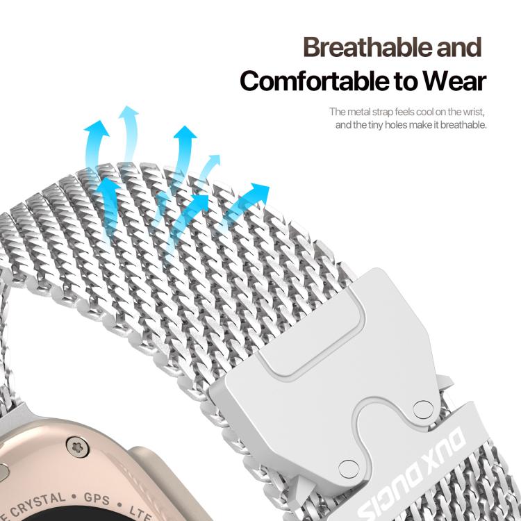 For Apple Watch 42mm / 41mm / 40mm / 38mm DUX DUCIS Milanese Air Series Stainless Steel Magnetic Watch Strap(Silver) by DUX DUCIS