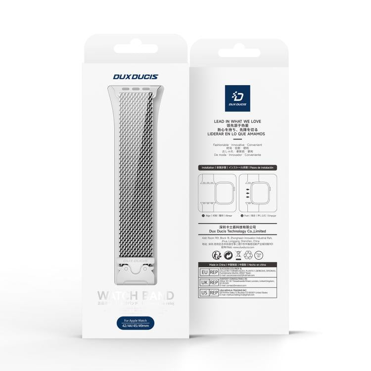 For Apple Watch 42mm / 41mm / 40mm / 38mm DUX DUCIS Milanese Air Series Stainless Steel Magnetic Watch Strap(Silver) by DUX DUCIS