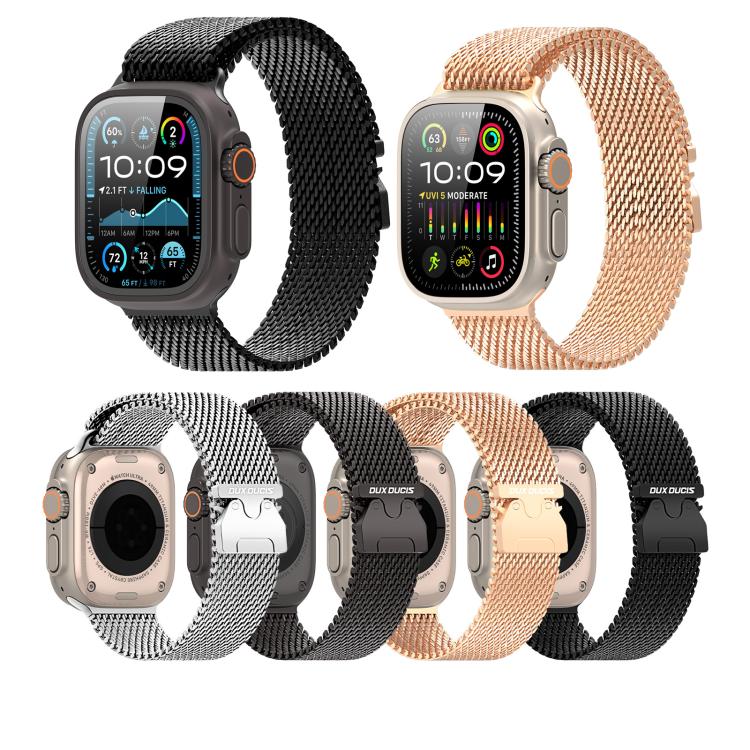 For Apple Watch 42mm / 41mm / 40mm / 38mm DUX DUCIS Milanese Air Series Stainless Steel Magnetic Watch Strap(Black) by DUX DUCIS