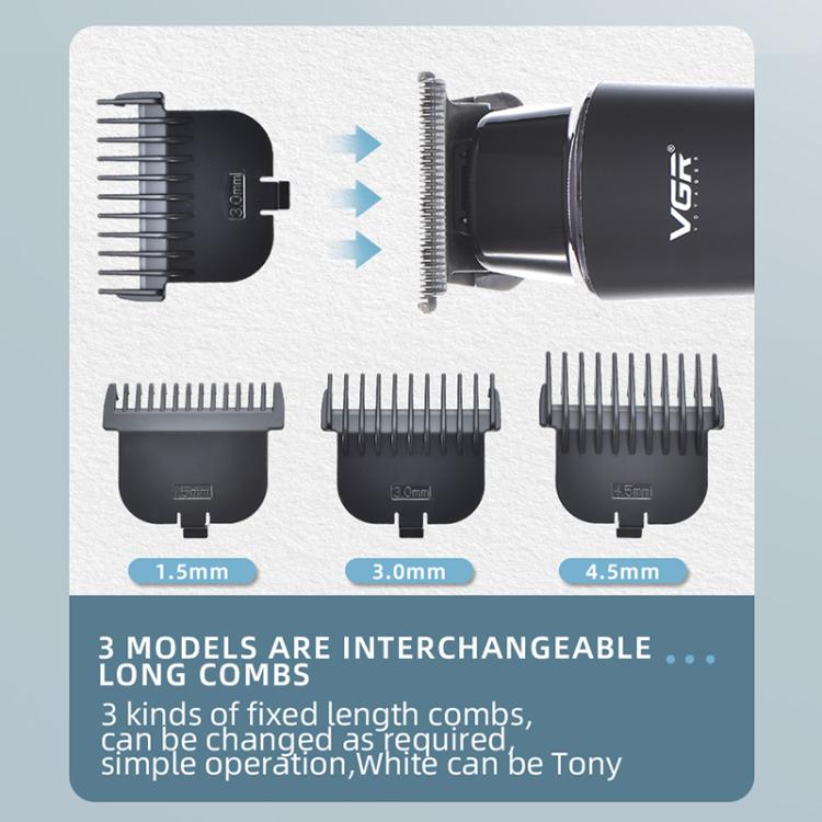 VGR V-937 LED Digital Display Salon USB Electric Hair Clipper(Black) by VGR