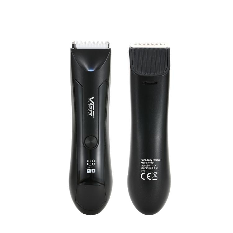 VGR V-951 IPX5 LED Digital Display Portable Light USB Hair Clipper(Black) by VGR