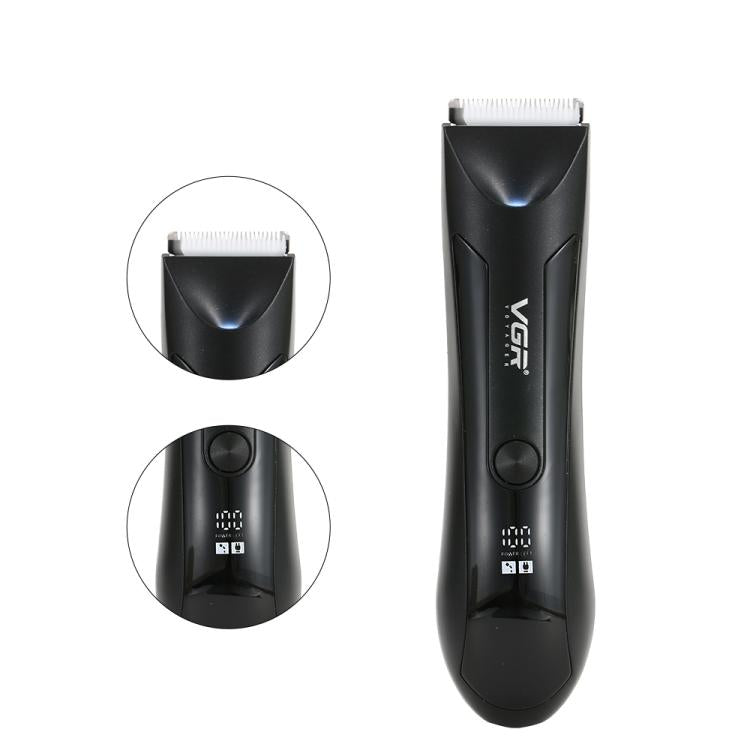 VGR V-951 IPX5 LED Digital Display Portable Light USB Hair Clipper(Black) by VGR