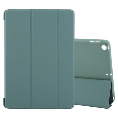 For iPad 10.2 2021 / 2020 / 2019 GEBEI 3-folding Holder Shockproof Flip Leather Tablet Case(Dark Green) by GEBEI