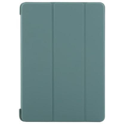 For iPad 10.2 2021 / 2020 / 2019 GEBEI 3-folding Holder Shockproof Flip Leather Tablet Case(Dark Green) by GEBEI