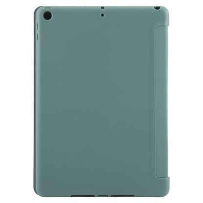 For iPad 10.2 2021 / 2020 / 2019 GEBEI 3-folding Holder Shockproof Flip Leather Tablet Case(Dark Green) by GEBEI