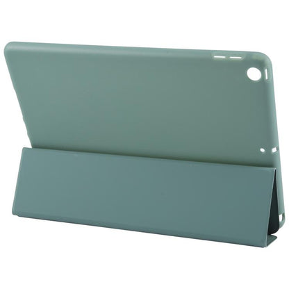 For iPad 10.2 2021 / 2020 / 2019 GEBEI 3-folding Holder Shockproof Flip Leather Tablet Case(Dark Green) by GEBEI