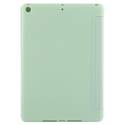 For iPad 10.2 2021 / 2020 / 2019 GEBEI 3-folding Holder Shockproof Flip Leather Tablet Case(Green) by GEBEI