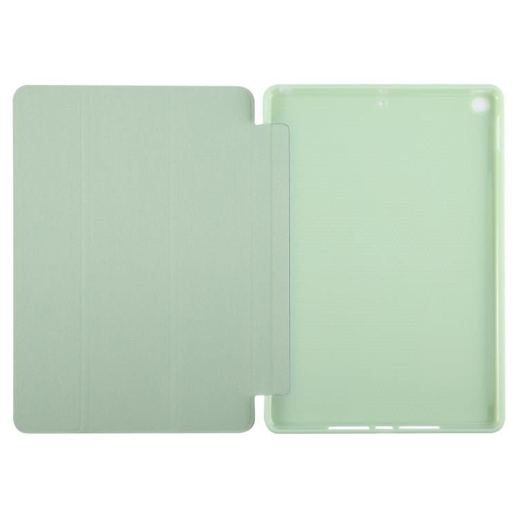 For iPad 10.2 2021 / 2020 / 2019 GEBEI 3-folding Holder Shockproof Flip Leather Tablet Case(Green) by GEBEI