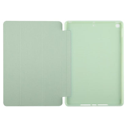 For iPad 10.2 2021 / 2020 / 2019 GEBEI 3-folding Holder Shockproof Flip Leather Tablet Case(Green) by GEBEI