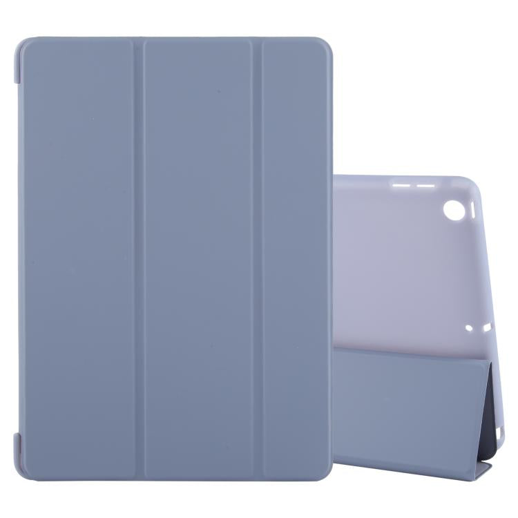 For iPad 10.2 2021 / 2020 / 2019 GEBEI 3-folding Holder Shockproof Flip Leather Tablet Case(Lavender Purple) by GEBEI