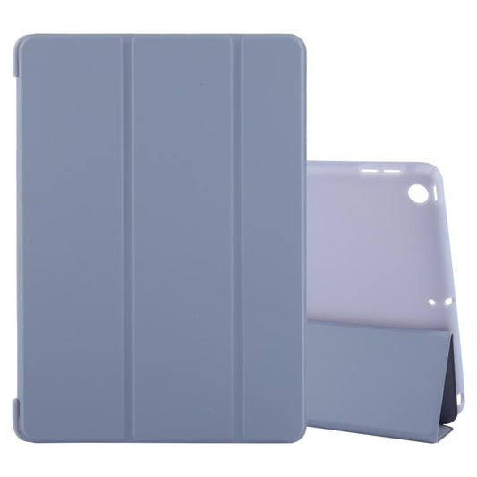 For iPad 10.2 2021 / 2020 / 2019 GEBEI 3-folding Holder Shockproof Flip Leather Tablet Case(Lavender Purple) by GEBEI