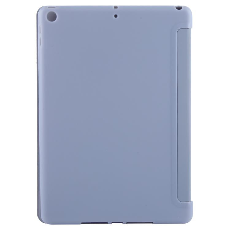 For iPad 10.2 2021 / 2020 / 2019 GEBEI 3-folding Holder Shockproof Flip Leather Tablet Case(Lavender Purple) by GEBEI