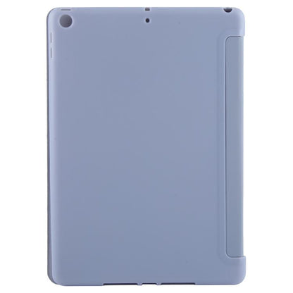 For iPad 10.2 2021 / 2020 / 2019 GEBEI 3-folding Holder Shockproof Flip Leather Tablet Case(Lavender Purple) by GEBEI