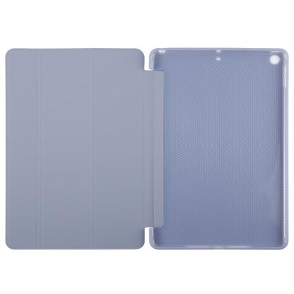 For iPad 10.2 2021 / 2020 / 2019 GEBEI 3-folding Holder Shockproof Flip Leather Tablet Case(Lavender Purple) by GEBEI