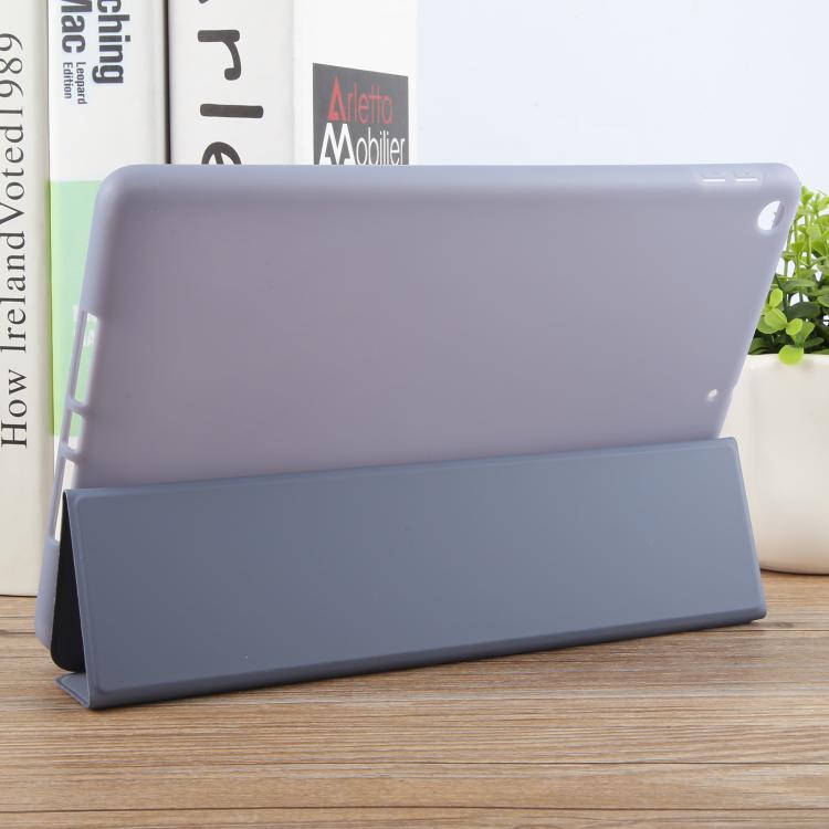 For iPad 10.2 2021 / 2020 / 2019 GEBEI 3-folding Holder Shockproof Flip Leather Tablet Case(Lavender Purple) by GEBEI
