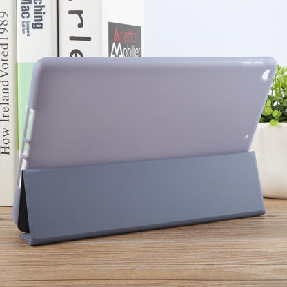 For iPad 10.2 2021 / 2020 / 2019 GEBEI 3-folding Holder Shockproof Flip Leather Tablet Case(Lavender Purple) by GEBEI
