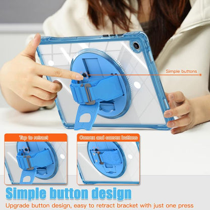 For Samsung Galaxy Tab A9+ Rotation Grip Holder TPU Hybrid Clear PC Tablet Case(Light Blue) by bashfashion