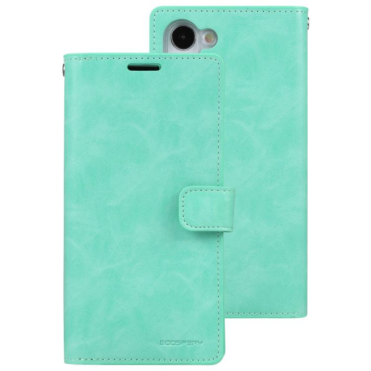 For Samsung Galaxy S25 5G GOOSPERY MANSOOR DIARY 9 Card Slots Leather Phone Case(Mint Green) by GOOSPERY