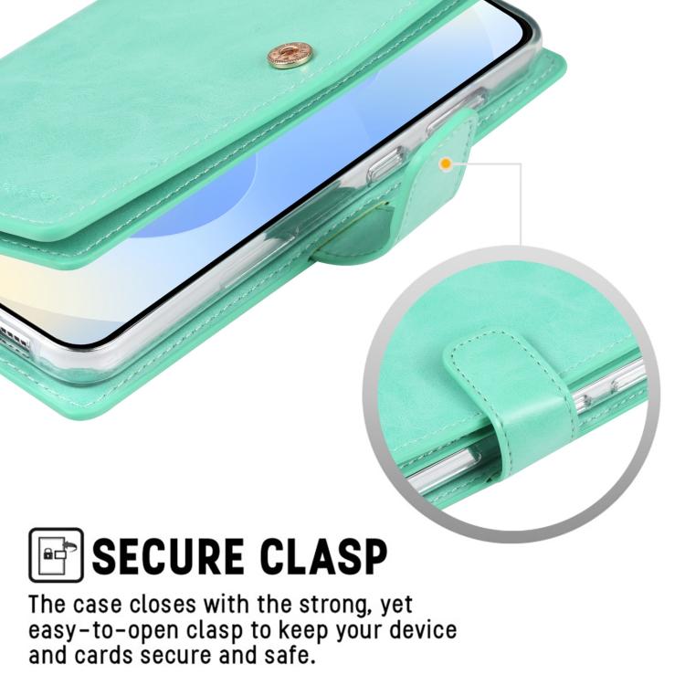 For Samsung Galaxy S25 5G GOOSPERY MANSOOR DIARY 9 Card Slots Leather Phone Case(Mint Green) by GOOSPERY