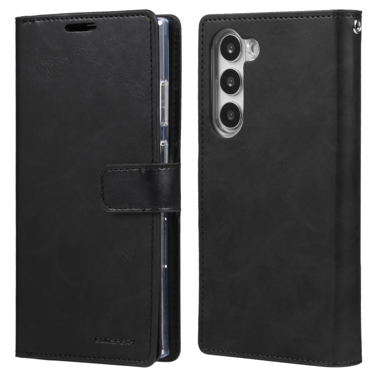 For Samsung Galaxy S25+ 5G GOOSPERY MANSOOR DIARY 9 Card Slots Leather Phone Case(Black) by GOOSPERY