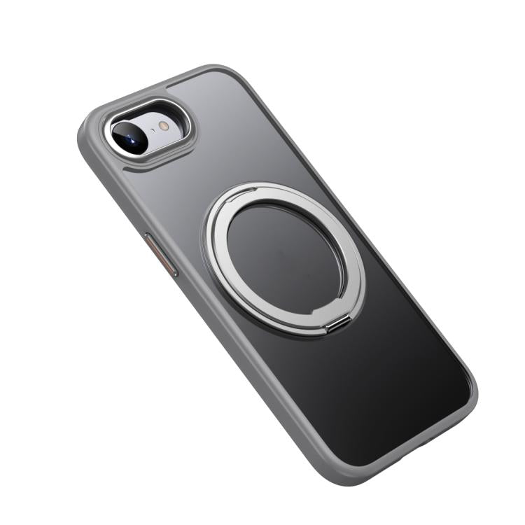 For iPhone 16e Frosted 360 Degree MagSafe Magnetic Holder Phone Case(Grey) by bashfashion