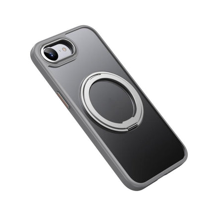 For iPhone 16e Frosted 360 Degree MagSafe Magnetic Holder Phone Case(Grey) by bashfashion