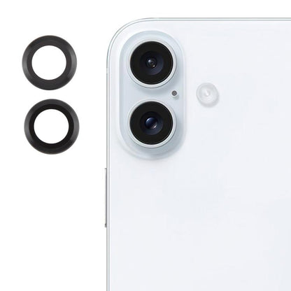 For iPhone 16 / 16 Plus Back Camera Cover 9H Tempered Glass Lens Film(Black) by bashfashion