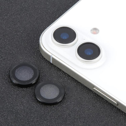 For iPhone 16 / 16 Plus Back Camera Cover 9H Tempered Glass Lens Film(Black) by bashfashion