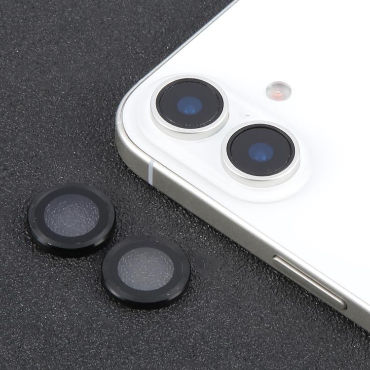 For iPhone 15 Plus / 15 / 14 Plus / 14 Back Camera Cover 9H Tempered Glass Lens Film(Black) by bashfashion
