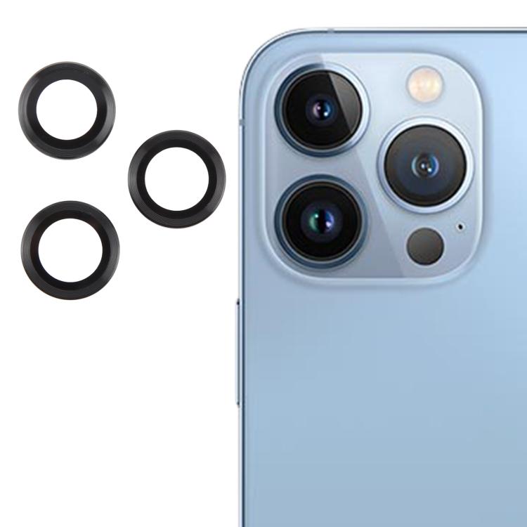 For iPhone 13 Pro Max / 13 Pro Back Camera Cover 9H Tempered Glass Lens Film(Black) by bashfashion