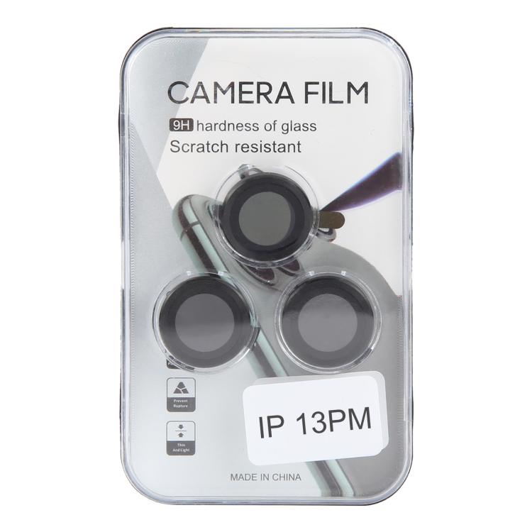 For iPhone 13 Pro Max / 13 Pro Back Camera Cover 9H Tempered Glass Lens Film(Black) by bashfashion